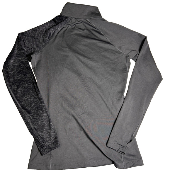 Nike Pro Combat 1/4 Zip Mock Womens Medium Gray Dri-Fit Fitted Running Training - Picture 2 of 6